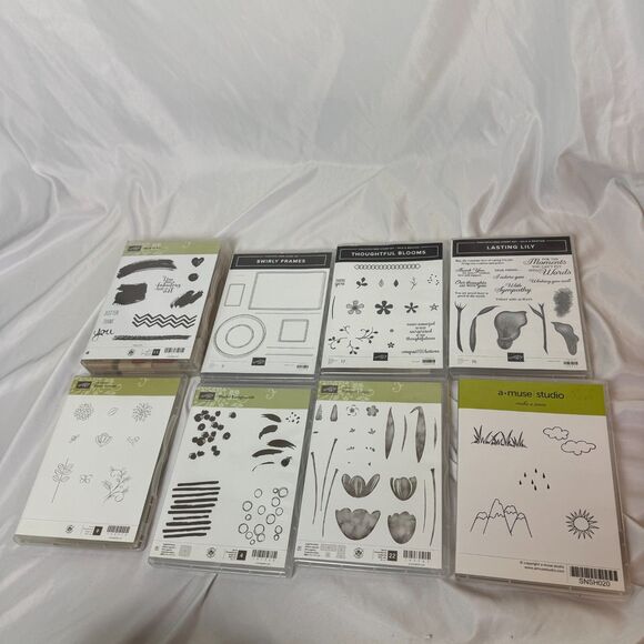 Lot Bundle Of 8 STAMPIN’ Up! Stamp Sets Flower Blooms Nature Summer Frames Craft - Picture 4 of 4